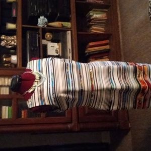 A very colorful, nicely made dress, conservative yet fun!